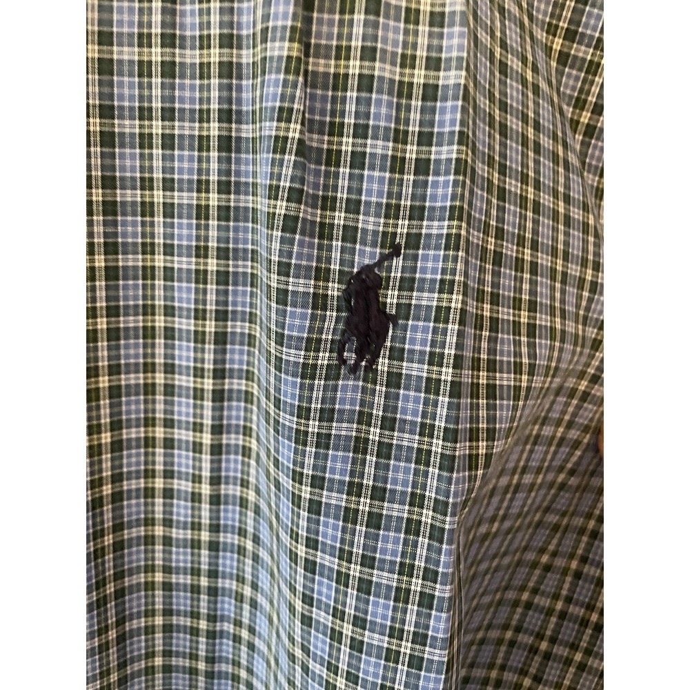 Mens Ralph Lauren Blue Plaid L/S Button Up Dress Shirt XXL - Picture 2 of 3
